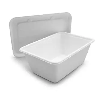 1000 ml Water Resistant Disposable Biodegradable Takeaway Bagasse Fiber Square Food Container with Lid