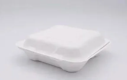 Eco-Friendly Fiber Pulp Takeaway 8 Inch 3 Comp Clamshell Box