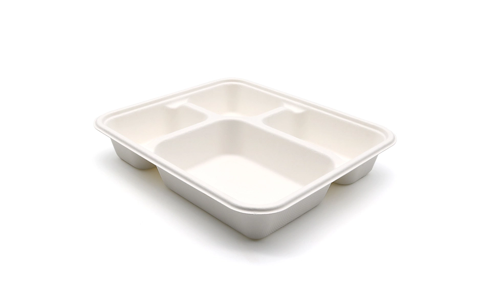 Disposable Degradable Cornstarch Irregular Four Compartment Food Containers