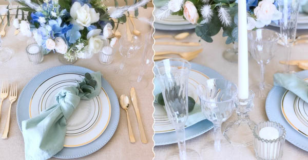 The Enchantment of a 'Something Blue' Wedding Tablescape with Fineline Settings